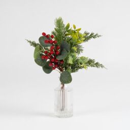 Scottish Everlastings Ltd Set of 2 32cm Christmas Bottle Arrangements Red - thumbnail 2