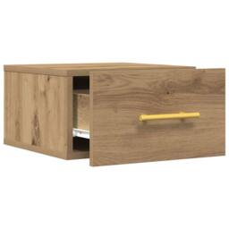 Berkfield Home Bedside Cabinet Wall-Mounted Artisan Oak 35x35x20 cm in Brown - Size: 35 x 35 x 20 cm - thumbnail 5