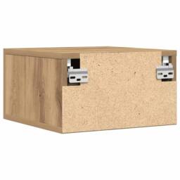 Berkfield Home Bedside Cabinet Wall-Mounted Artisan Oak 35x35x20 cm in Brown - Size: 35 x 35 x 20 cm - thumbnail 8