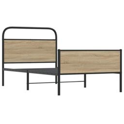 Berkfield Home Bed Frame without Mattress 100x190 cm Sonoma Oak Engineered Wood in Brown - thumbnail 3