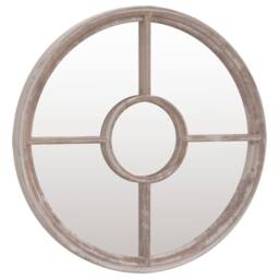 Berkfield Home Decorative Garden Mirror Sand 60x4 cm Iron Round for Outdoor Use in Beige