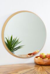 Orsina Athena Large Round Wall Mirror in Gold - thumbnail 4