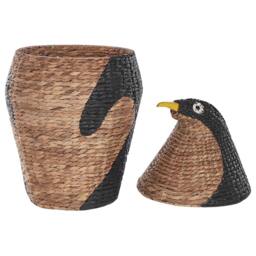 Wyld and Coco Penguin Wicker Toy Basket - Natural Water Hyacinth Kids Room - thumbnail 5