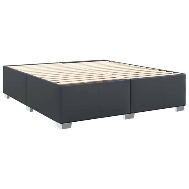 Berkfield Home Elegant Bed Frame without Mattress Black¬†Super King Faux Leather in Black - Size: Super King - image 1