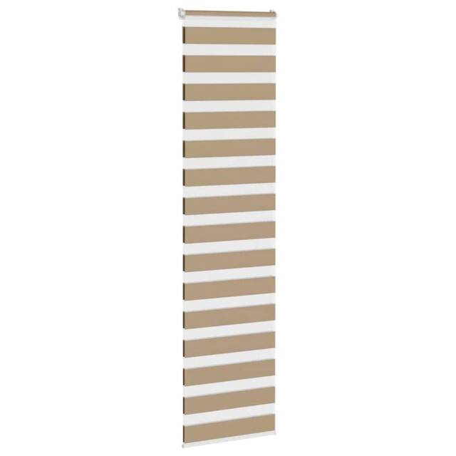 Berkfield Home Elegant Zebra Blind Sand Brown 65x200 cm Fabric Width 60.9 cm Pol - image 1