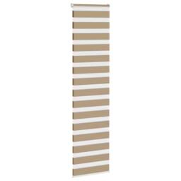 Berkfield Home Elegant Zebra Blind Sand Brown 65x200 cm Fabric Width 60.9 cm Pol - thumbnail 1