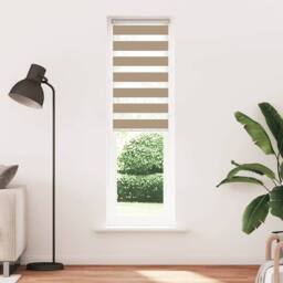 Berkfield Home Elegant Zebra Blind Sand Brown 65x200 cm Fabric Width 60.9 cm Pol - thumbnail 3