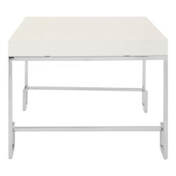 Orsina Luxe Chrome Angled Legs Coffee Table With White Gloss Top, Decorative Display Table, Shiny Rectangular Table - thumbnail 3