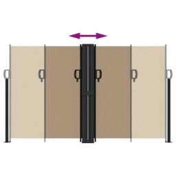 Berkfield Home Retractable Side Awning Taupe 140x600 cm - thumbnail 5