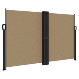 Berkfield Home Retractable Side Awning Taupe 140x600 cm - thumbnail 2