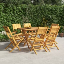 Berkfield Home Folding Garden Chairs 6 pcs 55x61x90 cm Solid Wood Teak in Brown - Size: 55 x 61 x 90 cm - thumbnail 1
