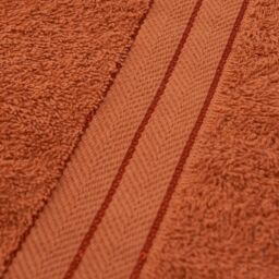OHS 2 Pack of 100% Cotton Bathroom Hand Towel in Burnt Orange - thumbnail 2