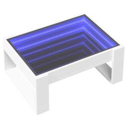 Berkfield Home Decorative Coffee Table with Infinity LED White 70x53x30 cm - Size: 70 x 53 x 30 cm - thumbnail 1
