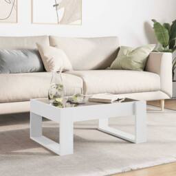 Berkfield Home Decorative Coffee Table with Infinity LED White 70x53x30 cm - Size: 70 x 53 x 30 cm - thumbnail 4