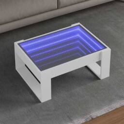 Berkfield Home Decorative Coffee Table with Infinity LED White 70x53x30 cm - Size: 70 x 53 x 30 cm - thumbnail 2