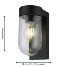 First Choice Lighting Set of 2 Parnie - Black IP44 Outdoor Wall Lights - thumbnail 5