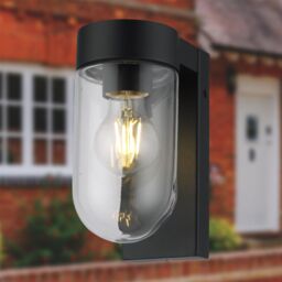 First Choice Lighting Set of 2 Parnie - Black IP44 Outdoor Wall Lights - thumbnail 4