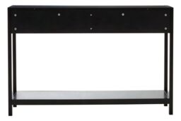 Orsina Rustic Black Wood Console Table, Ample Space Hallway Table, Eaisly Maintained Console Table With Drawers