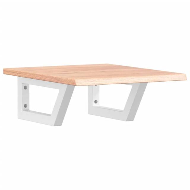 Berkfield Home Basin Shelf Wall Mounted Steel & Solid Wood Oak in Brown - image 1