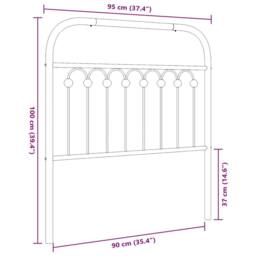 Berkfield Home Metal Headboard White 90 cm - thumbnail 6