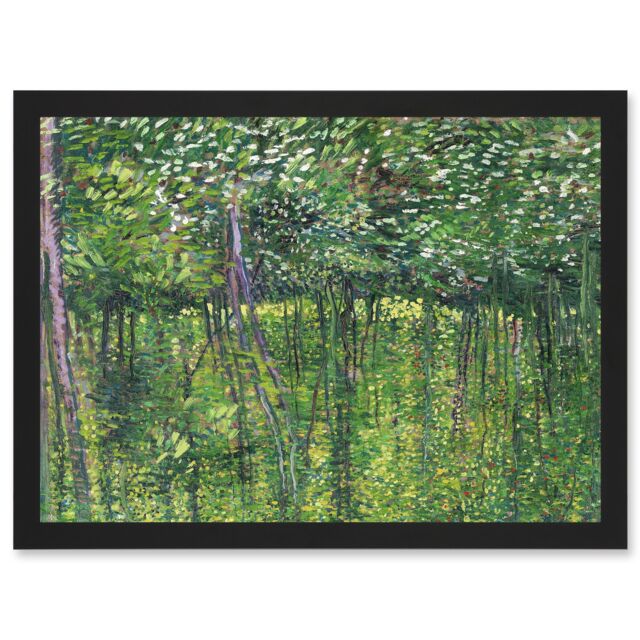 Artery8 Vincent Van Gogh Trees & Undergrowth Painting Artwork Framed Wall Art Print A4 in Black - image 1