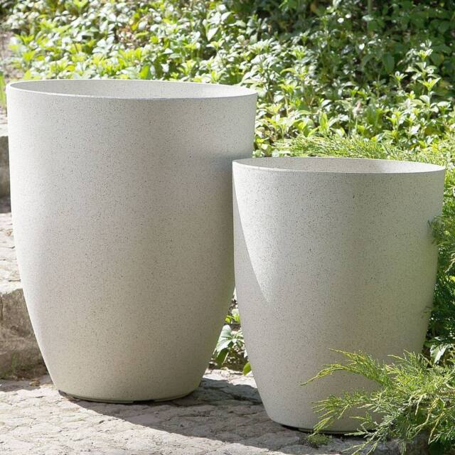Wyld and Coco Arcadia Off-White Stone Fibre Clay Planter Indoor Outdoor in White - image 1