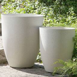 Wyld and Coco Arcadia Off-White Stone Fibre Clay Planter Indoor Outdoor in White - thumbnail 1