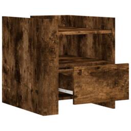 Berkfield Home Decorative Bedside Cabinet Smoked Oak 45x50x50 cm Engineered Wood in Brown - Size: 45 x 50 x 50 cm - thumbnail 7