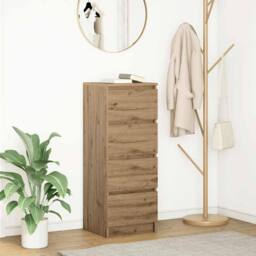 Berkfield Home Sideboard Artisan Oak 37.5x35x99 cm Engineered Wood in Brown - thumbnail 2