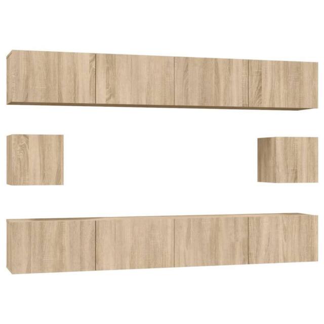 Berkfield Home 6 Piece TV Cabinet Set Sonoma Oak Engineered Wood in Light Oak - image 1