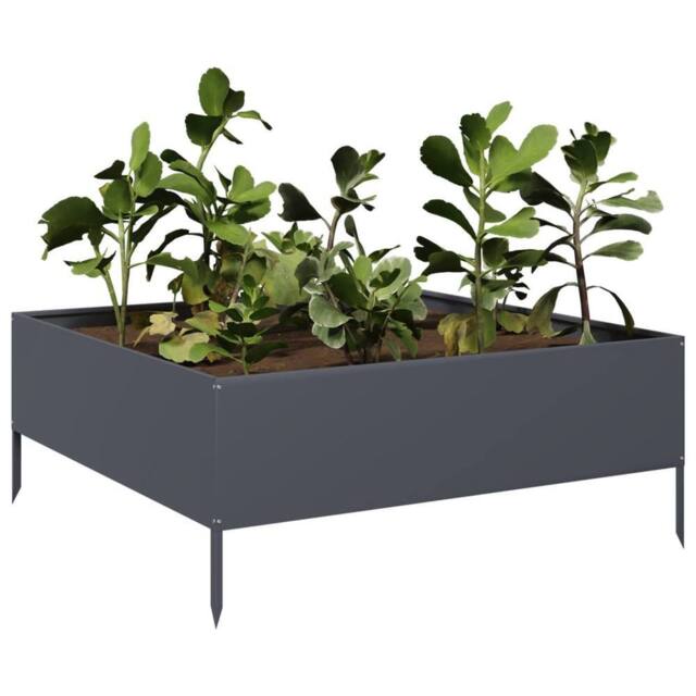Berkfield Home Garden Raised Bed Anthracite 100x100x25 cm Steel in Dark Grey - Size: 100 x 100 x 25 cm - image 1