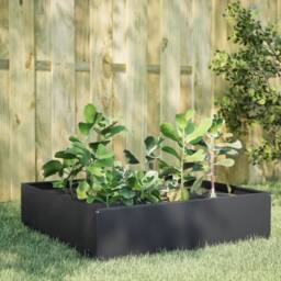 Berkfield Home Garden Raised Bed Anthracite 100x100x25 cm Steel in Dark Grey - Size: 100 x 100 x 25 cm - thumbnail 2