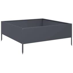 Berkfield Home Garden Raised Bed Anthracite 100x100x25 cm Steel in Dark Grey - Size: 100 x 100 x 25 cm - thumbnail 6