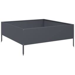 Berkfield Home Garden Raised Bed Anthracite 100x100x25 cm Steel in Dark Grey - Size: 100 x 100 x 25 cm - thumbnail 3