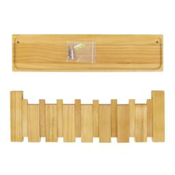 Nordara 8 Hooks Wooden Wall Mounted Coat Rack With Floating Shelf in Brown - thumbnail 5