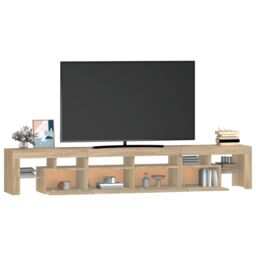 Berkfield Home TV Cabinet with LED Lights Sonoma Oak 230x36.5x40 cm in Brown - thumbnail 6