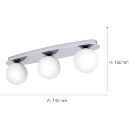 Loops Stylish Modern Chrome Triple Ceiling Light with LED for Indoor Spaces in Metallics - thumbnail 5