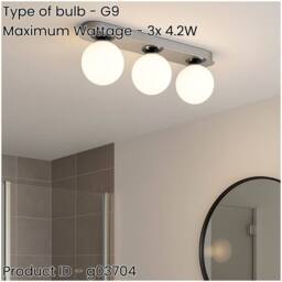 Loops Stylish Modern Chrome Triple Ceiling Light with LED for Indoor Spaces in Metallics - thumbnail 2