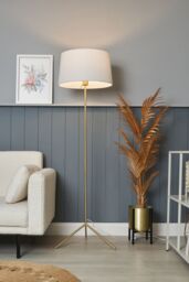 BHS Lighting Stassy Tripod Feet Floor Lamp in Gold - thumbnail 4