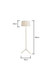 BHS Lighting Stassy Tripod Feet Floor Lamp in Gold - thumbnail 5