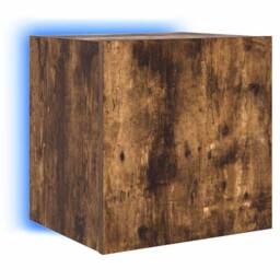 Berkfield Home TV Wall Cabinets with LED Lights 2 pcs Smoked Oak 40.5x35x40 cm in Brown - thumbnail 9