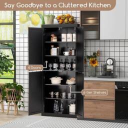 FORGEVIO Kitchen Buffet Sideboard Free-Standing Pantry Cabinet