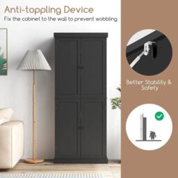 FORGEVIO Kitchen Buffet Sideboard Free-Standing Pantry Cabinet - thumbnail 4
