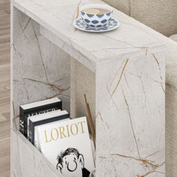 Decortie 'Simpi' Modern 2-Tier Side Table 60cm - Open Shelf End Table in Gold - Size: 1 Pack - thumbnail 3