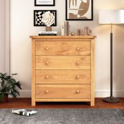 Cabinet Bits Lugo 4 Drawer Chest of Drawers Wood Knob in Light Brown - thumbnail 1