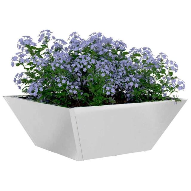 Berkfield Home Modern Garden Bowl Planters 5 pcs 40x40x15 cm Stainless Steel in Silver - Size: 40 x 40 x 15 cm - image 1