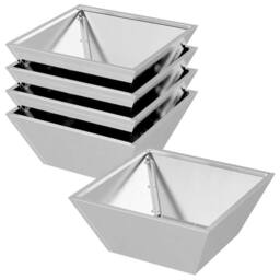 Berkfield Home Modern Garden Bowl Planters 5 pcs 40x40x15 cm Stainless Steel in Silver - Size: 40 x 40 x 15 cm - thumbnail 3