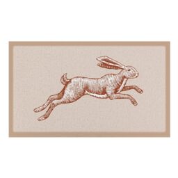 Artsy Mats Jumping Hare Indoor & Outdoor Doormat - 70x40cm in Beige - Size: 40 cm x 70 cm - thumbnail 2