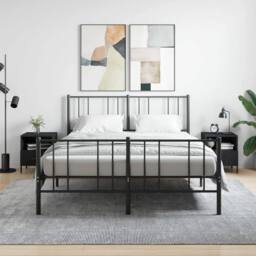 Berkfield Home Modern Bedside Cabinets 2 pcs Black 40x35x47.5 cm Engineered Wood - thumbnail 2