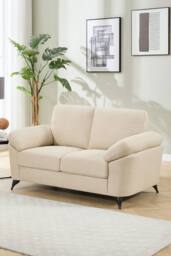 More4Homes Malmo 2 Seater Sofa Modern Scandi Style Fabric Living Room Sofa in Beige